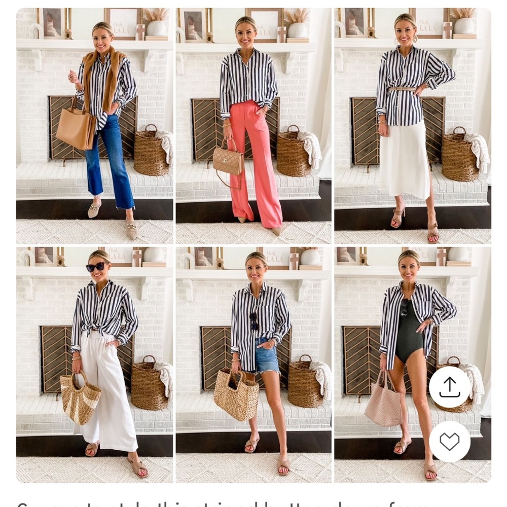 A New Day - striped button down - size xs